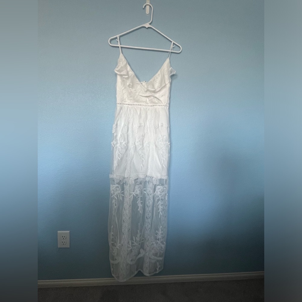 a peach Dress